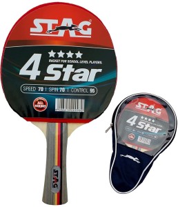 Stag iconic 4 star Red, Black Table Tennis Racquet