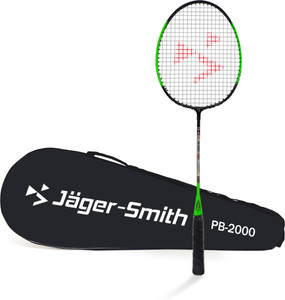 जागेर-स्मिथ PB 2000 Aluminium Badminton Racquet with Tempered Steel Shaft and Full Cover हरा स्ट्रंग बैडमिंटन रैकेट