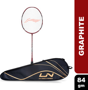 ली-निंग Super Series 900 Strung Badminton Racket (84 grams, Red/Grey, free full cover) लाल, ग्रे स्ट्रंग बैडमिंटन रैकेट