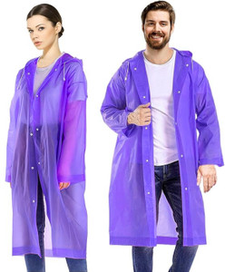 स्पॉटव्यू Waterproof Rain Poncho | Reusable | Lightweight | Fashionable |Purple Pack of 1 पुरुषों और महिलाओं के लिए सॉलिड रेनकोट