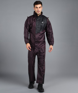 Wet Off Hood Colorblock Men Raincoat