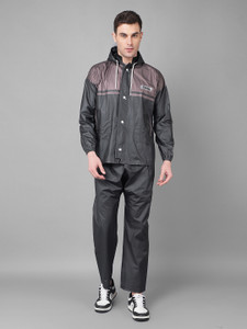 Dollar Dollar Rainguard Men's PVC Full Sleeve Solid Raincoat Colorblock Men Rain Suit