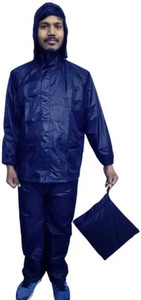 USA VALLEY Solid, Self Design Men Rain Suit