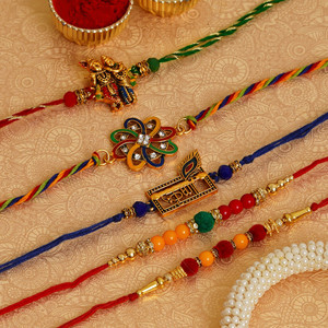 eCraftIndia Designer D1212 Assorted Rakhi Set