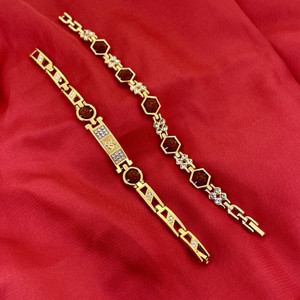 Devora Bracelet FST33 Gold Finish Rakhi  Set