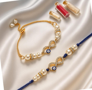 Shyam Creation Bhaiya Bhabhi Elegant440 Kundan Rakhi Set