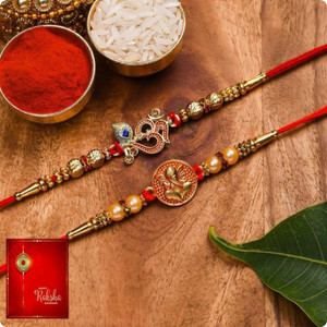 Poorak Religious RK24_PAK_2Y_204 Assorted Rakhi  Set