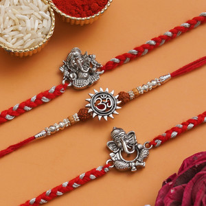 Rakhi Nation Designer LIVE-E3-F5-E1 Assorted Rakhi  Set