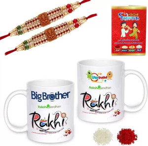 Mitansh Designer Rakhi| Fancy Rakhi| Designer Rakhi| Rakhi For Bhai| Mauli Thread Rakhi, Mug  Set