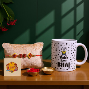 Home Delight Designer Mugcombo-1 Assorted Mug, Rakhi  Set