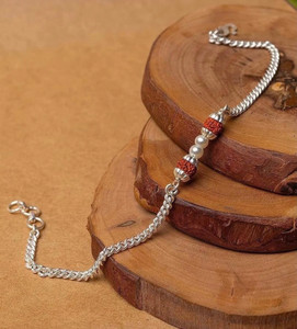 Shrivas Rudraksh 517358 Silver Rakhi  Set