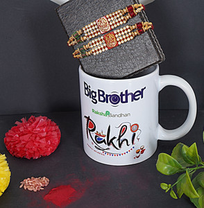 Banna Art Designer 2 pcs Bahiya rakhi | Fancy rakhi | Bhai Rakhi | Designer Rakhi| Mauli Thread Rakhi, Mug Set