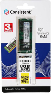 consistant RAM DDR4 8 GB (Single Channel) Laptop (3200)