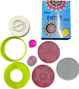 ZARWAR Magic Rangoli Making Box for Diwali Home Decor (Random Design) Rangoli Stencil