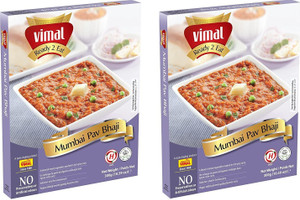 VIMAL Ready to Eat Tasty Famous Mumbai Pav Bhaji Instant Mix Vegetarian Meal with No Added Preservative and Colours - 300g Each | Pack of 2 600 g