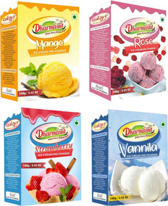 Dharmasut Mango + Rose + Strawberry + VanillaInstant Ice Cream Mix Powder 400 g