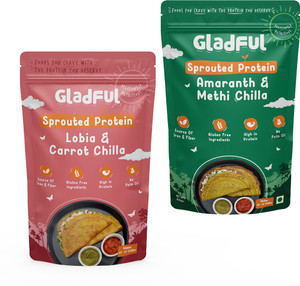 Gladful High Protein Dosa Chilla Breakfast Mix For kids and Family (Carrot & Methi) 200 g