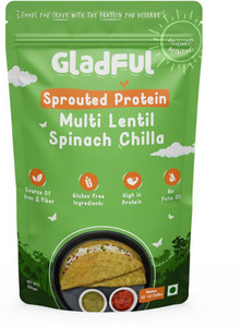 Gladful Spinach Protein Sprouted lentils & millets Instant Chilla - Dosa Mix 200 g
