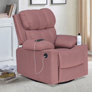 ARRA Royale Relaxer Faric 1 Seater Motorised, Rocking & Revolving Recliner - Pink Fabric Powered Swivel & Rocker Recliner