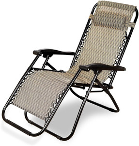 WHISKET Foldable Zero Gravity Recliner Chair-Adjustable Outdoor Lounge Chair with Pillow Solid Wood Outdoor Chair