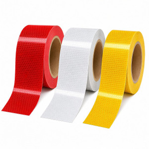 Navkar Associatess Radiance High Intensity Waterproof Conspicuity Warning Reflective Radium Tapes 50 mm x 2 m Red Yellow White Reflective Tape
