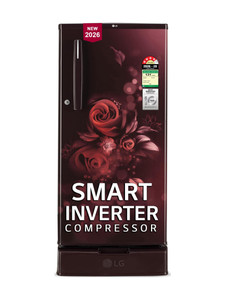 LG 185 L Direct Cool Single Door 4 Star Refrigerator with Base Drawer with Smart Inverter Compressor, Runs on Home Inverter, Fit Max Chiller Tray & 2026 Model
