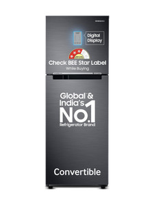 Samsung 236 L Frost Free Double Door 3 Star Convertible Refrigerator with Digital Inverter and Display (Black DOI, RT28C3733B1/HL) - Image 1
