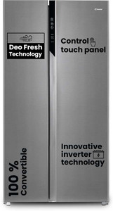 CANDY 602 L Frost Free Side by Side Refrigerator  with 100 % Convertible refrigerator with Deo Fresh Technology , Innovative Inverter Compressor Technology