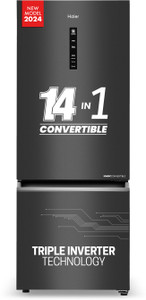 Haier 325 L Frost Free Double Door Bottom Mount 3 Star Convertible Refrigerator  with 3-Star 14 In 1 Convertible Modes, 1 Hour Icing Technology, Digital Control Panel