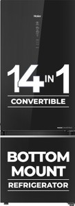 Haier 445 L Frost Free Double Door Bottom Mount 2 Star Refrigerator Black Glass, HRB-4952CKG-P