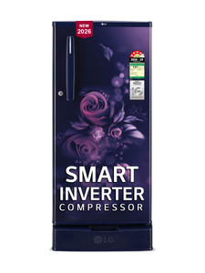 LG 185 L Direct Cool Single Door 4 Star Refrigerator with Base Drawer with Smart Inverter Compressor, Runs on Home Inverter, Fit Max Chiller Tray & 2026 Model