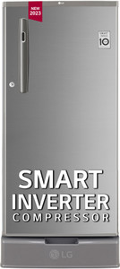 LG 185 L Direct Cool Single Door 4 Star Refrigerator with Base Drawer with Smart Inverter Compressor, Smart Connect & Fast Ice Making