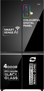 Haier 630 L Frost Free Side by Side Convertible Refrigerator  with Lumiere 4Door |Convertible|Wi-Fi|Inverter|Colourful Display Panel|Motion Sensor|My zone|Sun Lit Interior