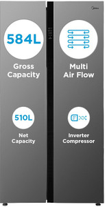Midea 510 L Frost Free Side by Side Refrigerator