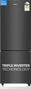Haier 237 L Frost Free Double Door 2 Star Refrigerator  with Freezer at Top, 200% Faster Ice Making in 49 Minutes, Twin Inverter Technology