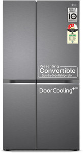 LG 650 L Frost Free Side by Side Convertible Refrigerator with Smart Inverter Compressor, Door Cooling+, Multi Air Flow & Smart Diagnosis