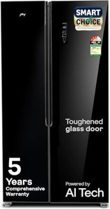 Godrej 600 L Frost Free Side by Side 3 Star Refrigerator  with Powered By AI, Smart convertible Zones With Digital Touch Panel
