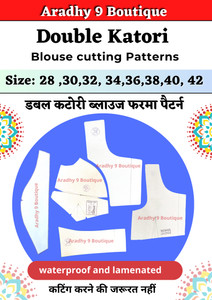 Double Katori Blouse Paper Cutting Patterns | All Size 28 To 42 | Waterproof And Lamenated | Aradhya9Boutique Blouse Cutting Farma Set