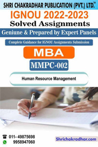 IGNOU MMPC 2 Solved Assignment 2022-23 Human Resource Management IGNOU ...