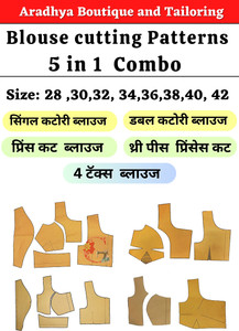 5 In 1 Blouse Paper Cutting Patterns Combo Farma Set | All Size 28 To 42 | Ready Paper Cutting Pattern By Aradhya Boutique
