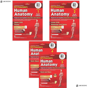 BD Chaurasia's Human Anatomy Volume -1 To Volume - 4 Combo ( Set Of 4 Books ) With Free Workbooks - CBS Publishers & Distributors - Latest New 10th Edition