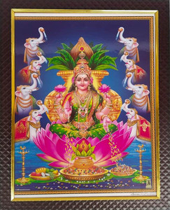 Raghawan Maha Lakshmi Devi | Gaja Lakshmi | Size (10x13 Inch) Religious Frame