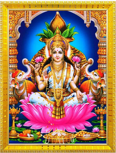 Nokkes Laxmi Devi Maa Mata Photo Frames Religious Photo frame 5X7 Inch Photo Frame _W34 Religious Frame