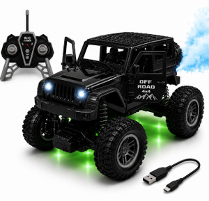 ZUNBELLA 4WD Remote Control Thar Rock Car for Kids with Smoke Effect |Openable gates