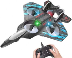 vishaltoys Fighter Jet Mini RC Drone 2.4GHz LED Quadcopter (Black) - Image 6