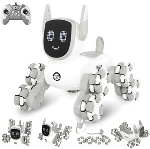 PAPASpace 8WD RC Robot Dog Car 8x8 Stunt Vehicle with Light Music Rechargeable Toy for Kid