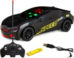 CADDLE & TOES Famous Car Remote Control 3D Car with LED Lights, Chargeable