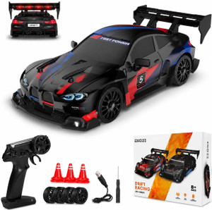 DWH BM Style RC Drift Car 4X4 20KM/H with LED Lights (Black) - Image 1