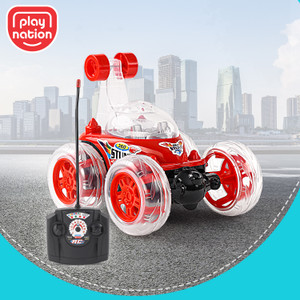 Play Nation Remote Control Car with Music & Light|USB Rechargeable 360°Stunt Toy Car for Kid