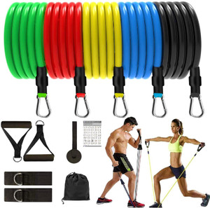 Athlian 11-in-1 Resistance Tube Set, 150 lbs Home Gym Exercises Resistance Tube